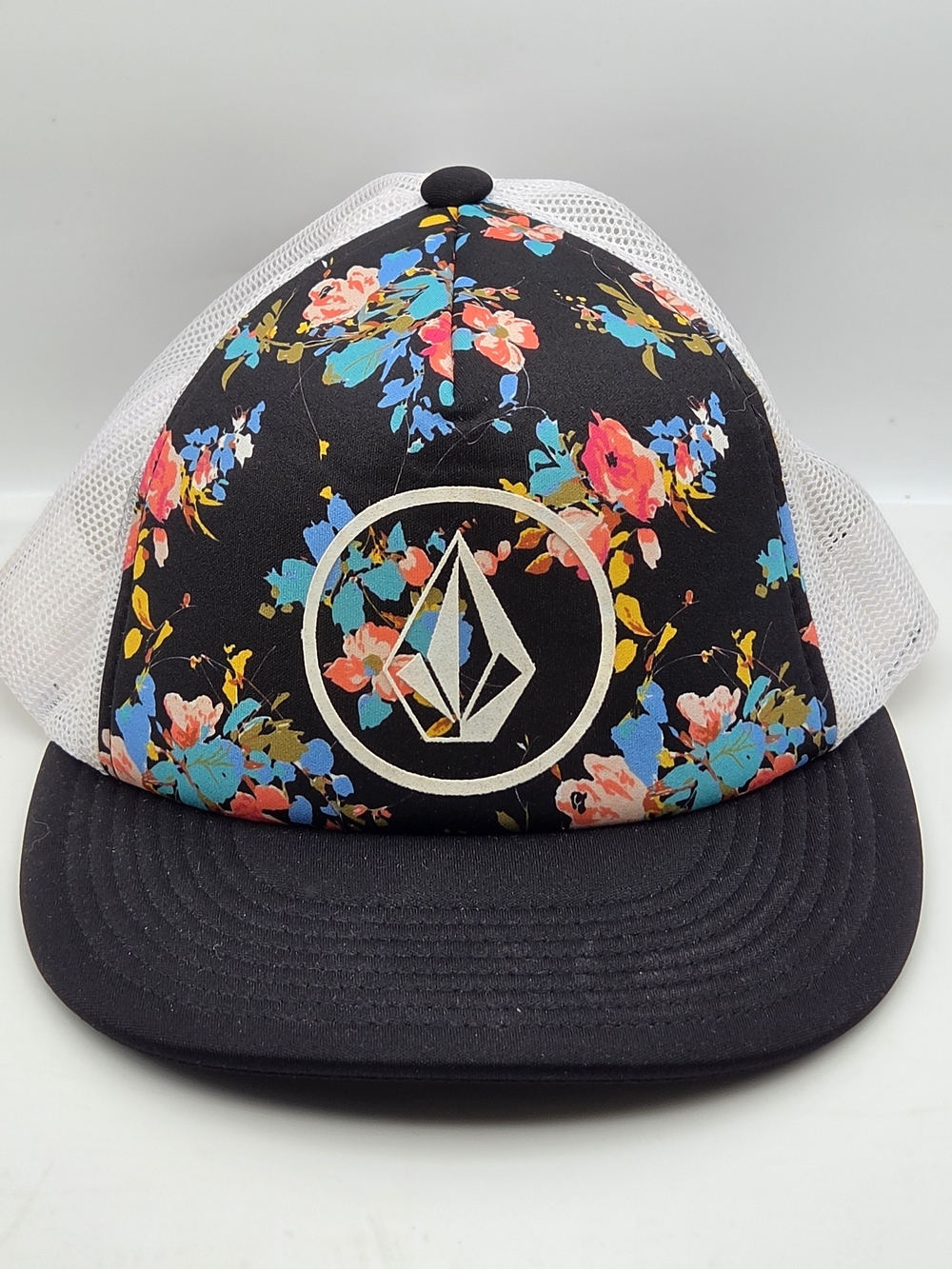 Volcom Printed Tidal Motion Hat Womens One Size Snapback Trucker Floral Adjusts